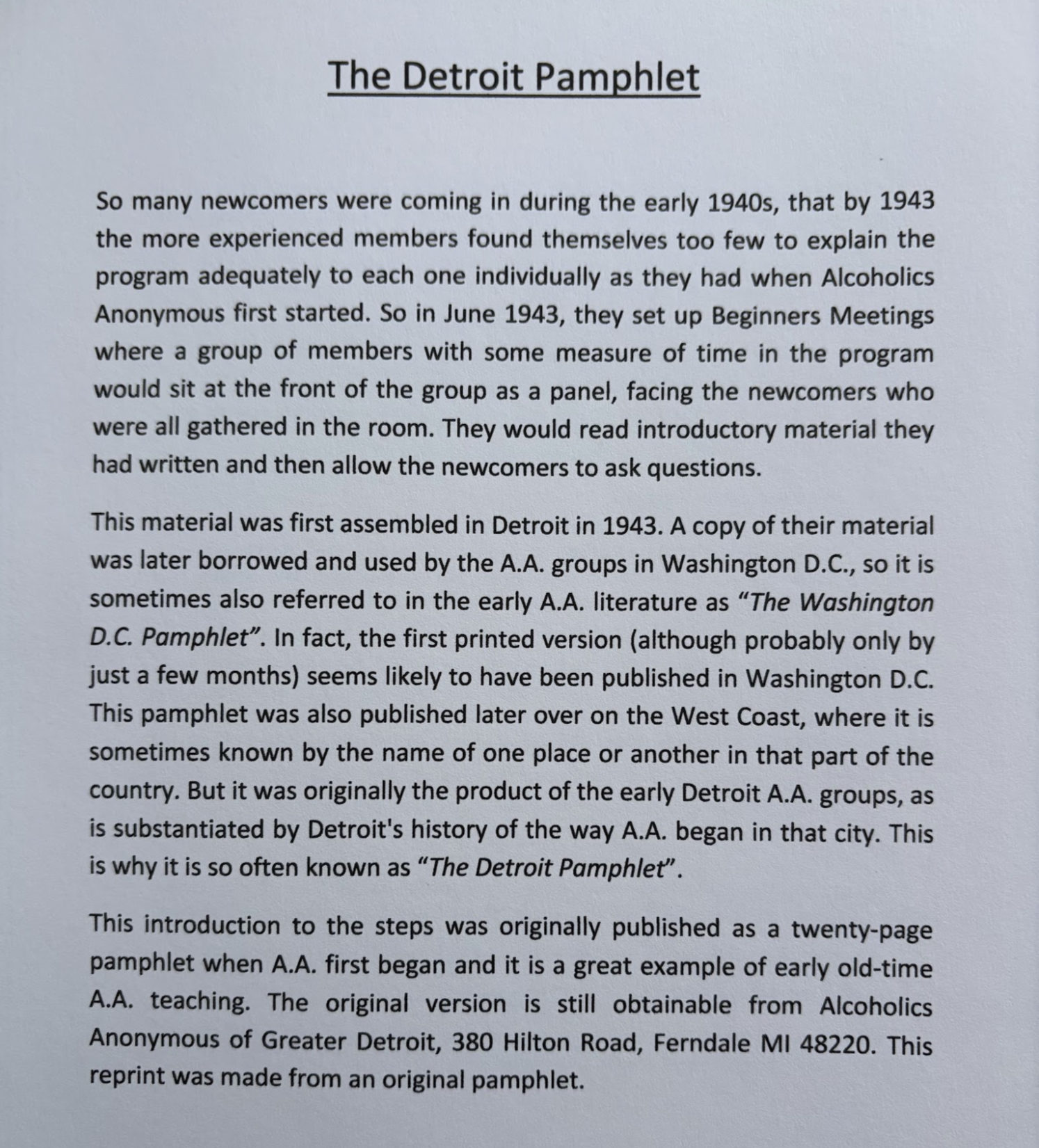 Omslag: Detroit-häftet